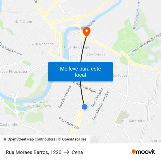 Rua Moraes Barros, 1220 to Cena map