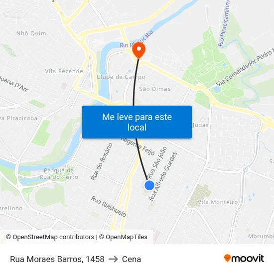 Rua Moraes Barros, 1458 to Cena map