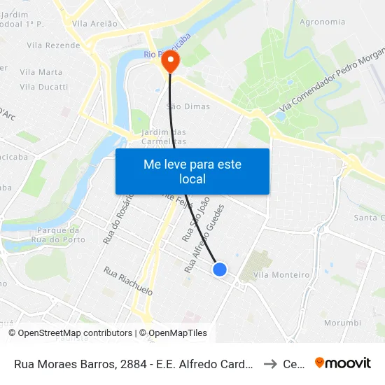 Rua Moraes Barros, 2884 - E.E. Alfredo Cardoso to Cena map