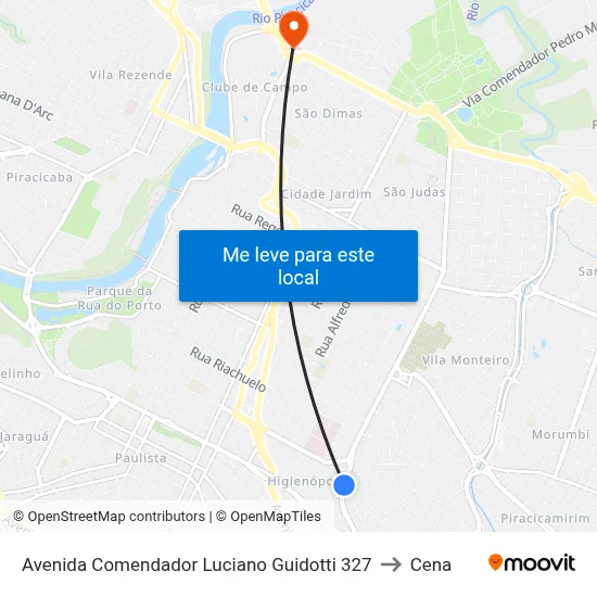 Avenida Comendador Luciano Guidotti  327 to Cena map