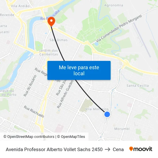 Avenida Professor Alberto Vollet Sachs 2450 to Cena map