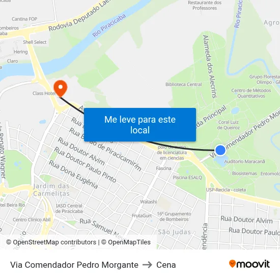 Via Comendador Pedro Morgante to Cena map