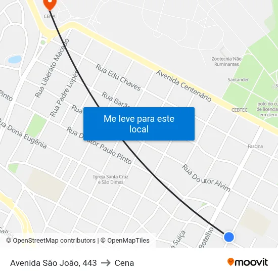 Avenida São João, 443 to Cena map