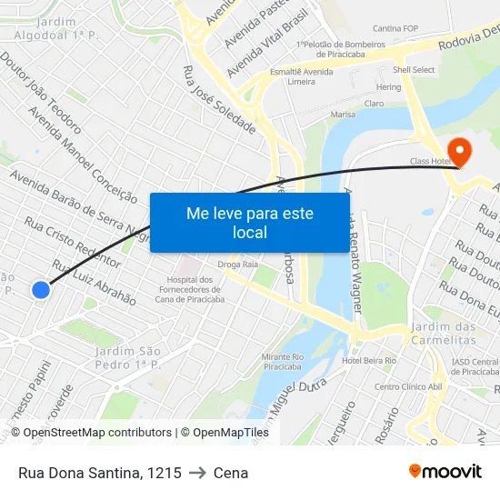Rua Dona Santina, 1215 to Cena map