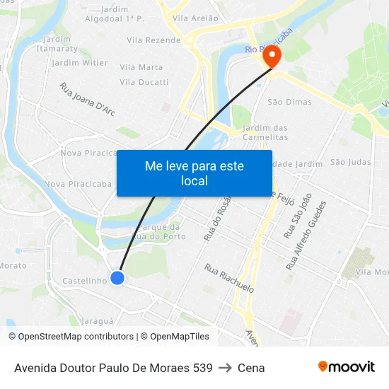 Avenida Doutor Paulo De Moraes 539 to Cena map