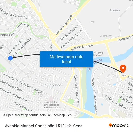 Avenida Manoel Conceição 1512 to Cena map