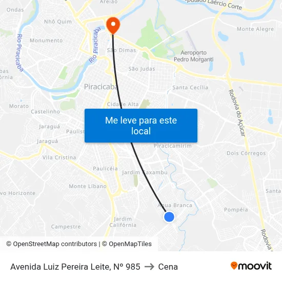Avenida Luiz Pereira Leite, Nº 985 to Cena map