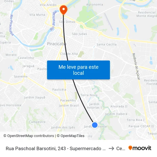 Rua Paschoal Barsotini, 243 - Supermercado Scarpin to Cena map