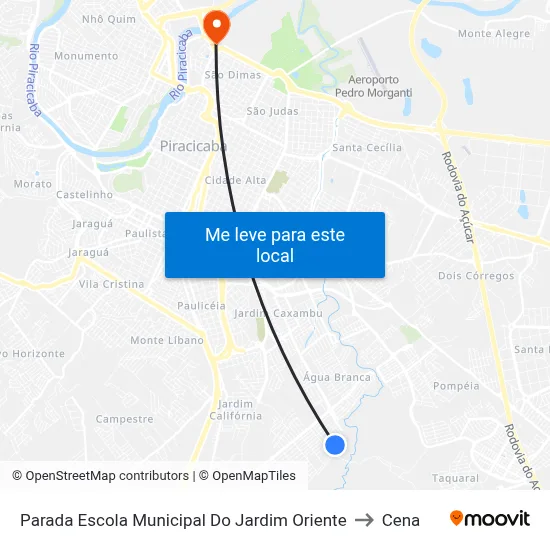 Parada Escola Municipal Do Jardim Oriente to Cena map