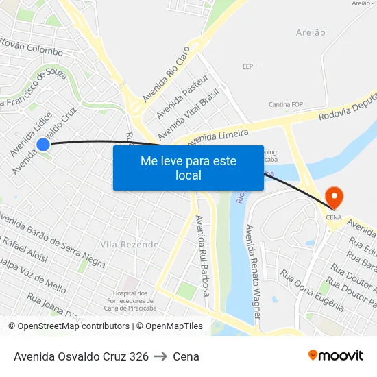 Avenida Osvaldo Cruz 326 to Cena map