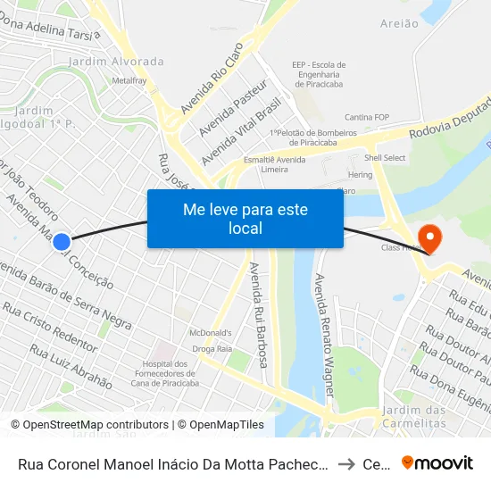 Rua Coronel Manoel Inácio Da Motta Pacheco 572 to Cena map