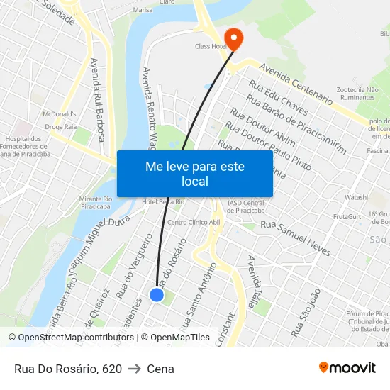 Rua Do Rosário, 620 to Cena map