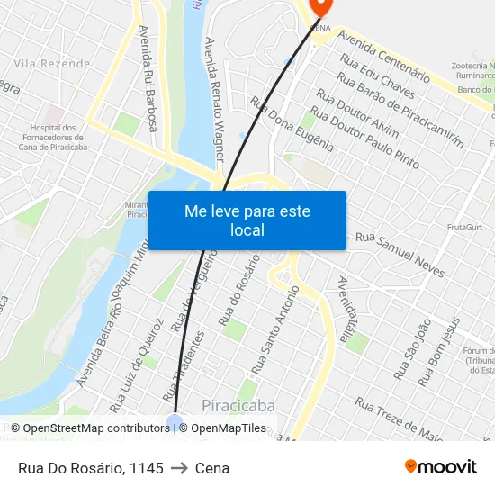Rua Do Rosário, 1145 to Cena map