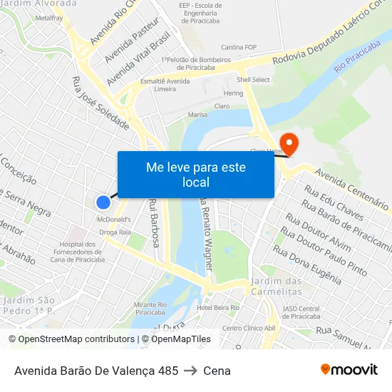 Avenida Barão De Valença 485 to Cena map