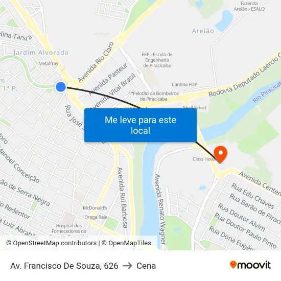 Av. Francisco De Souza, 626 to Cena map