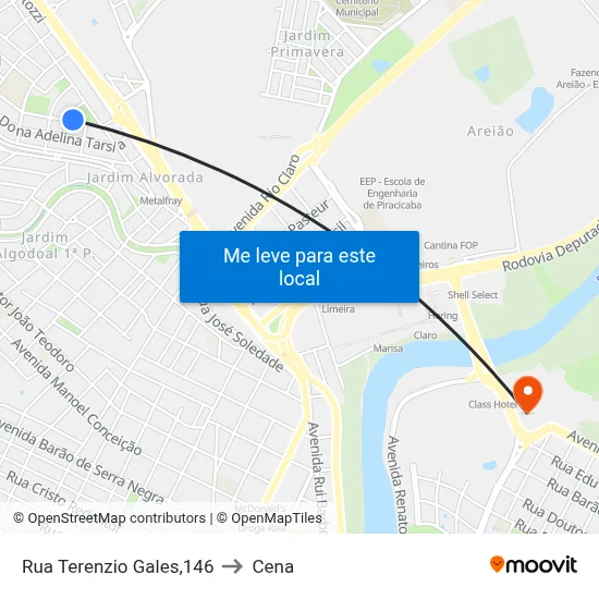 Rua Terenzio Gales,146 to Cena map