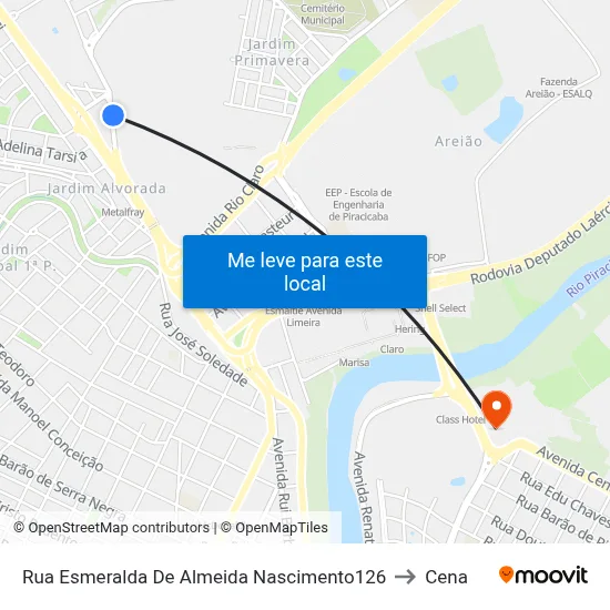 Rua Esmeralda De Almeida Nascimento126 to Cena map