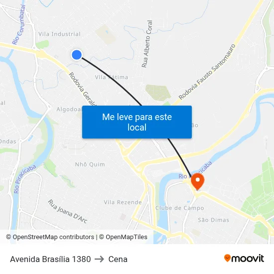 Avenida Brasília  1380 to Cena map