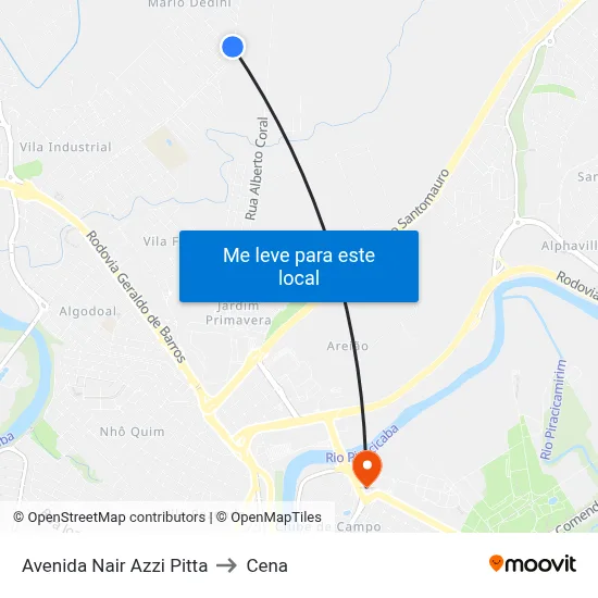Avenida Nair Azzi Pitta to Cena map