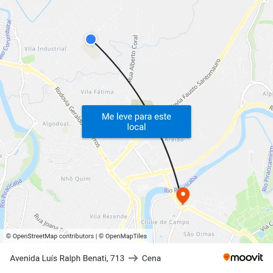 Avenida Luís Ralph Benati, 713 to Cena map