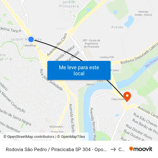 Rodovia São Pedro / Piracicaba SP 304 - Oposto Arcelormittal to Cena map