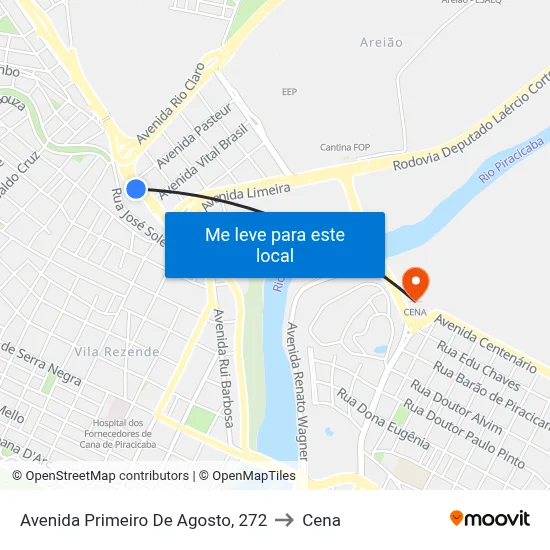 Avenida Primeiro De Agosto, 272 to Cena map