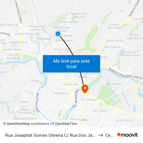Rua Josaphat Gomes Oliveira C/ Rua Dos Jataís to Cena map