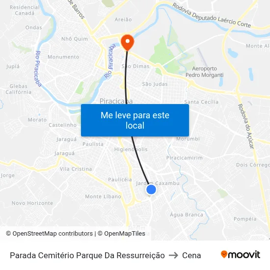 Parada Cemitério Parque Da Ressurreição to Cena map