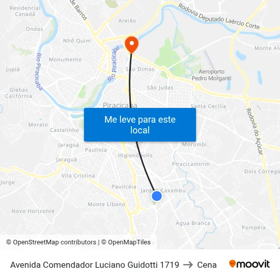 Avenida Comendador Luciano Guidotti 1719 to Cena map