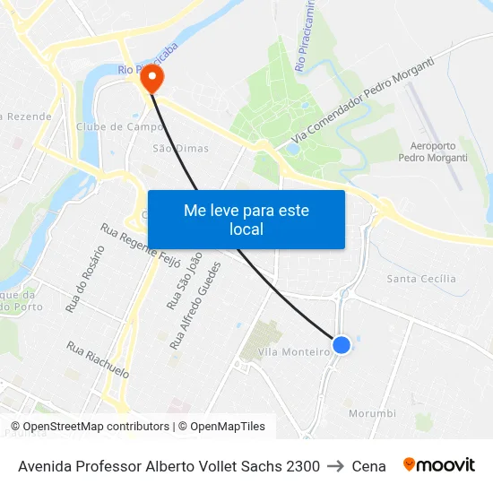 Avenida Professor Alberto Vollet Sachs 2300 to Cena map