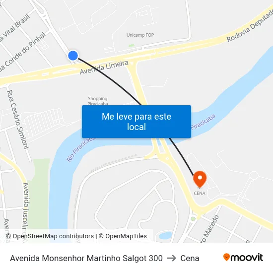 Avenida Monsenhor Martinho Salgot 300 to Cena map