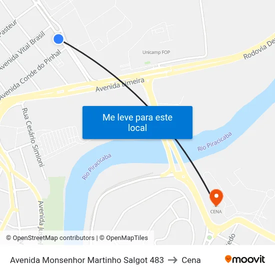 Avenida Monsenhor Martinho Salgot 483 to Cena map