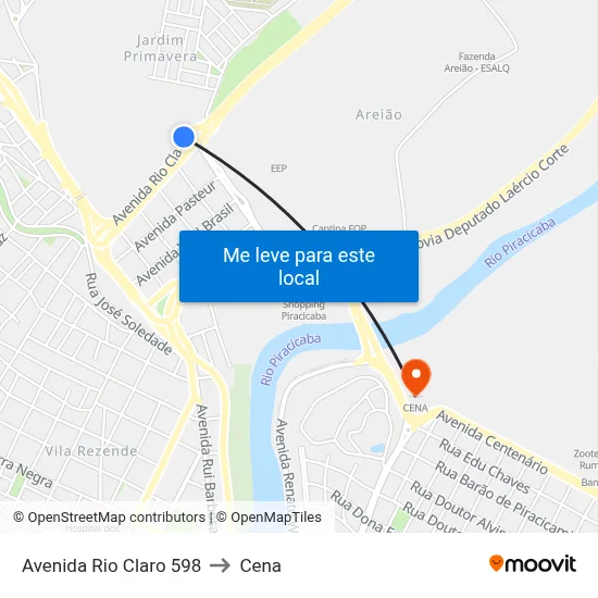 Avenida Rio Claro 598 to Cena map