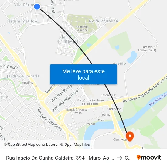 Rua Inácio Da Cunha Caldeira, 394 - Muro, Ao Lado Nº 394 to Cena map