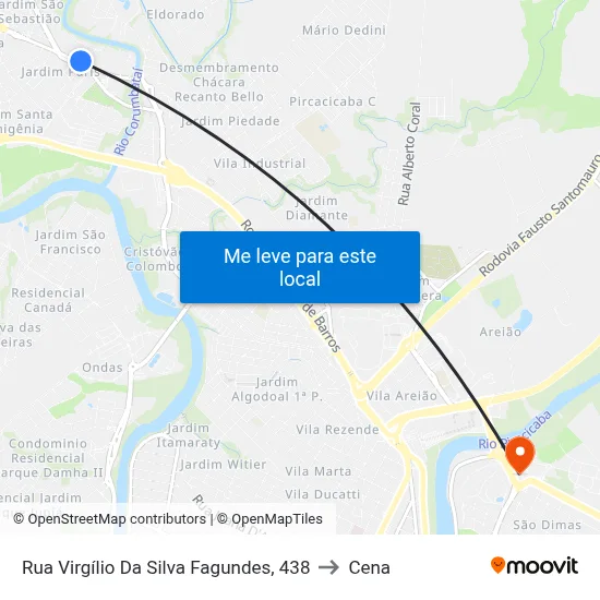 Rua Virgílio Da Silva Fagundes, 438 to Cena map