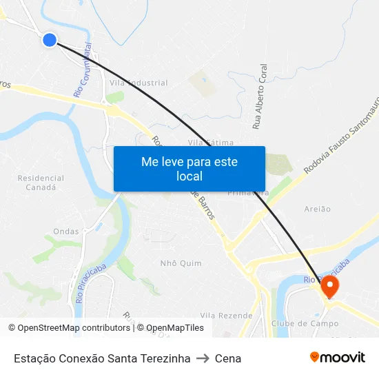 Estação Conexão Santa Terezinha to Cena map
