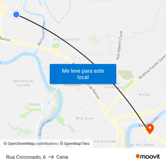 Rua Corcovado, 6 to Cena map