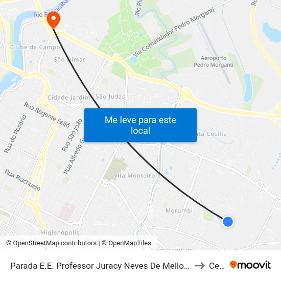 Parada E.E. Professor Juracy Neves De Mello Ferrucciu to Cena map