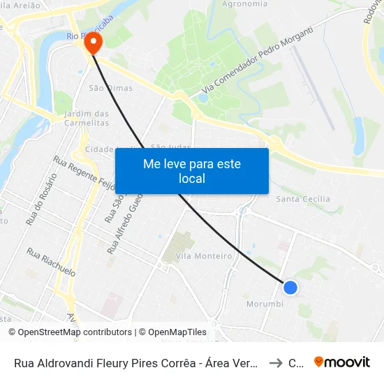 Rua Aldrovandi Fleury Pires Corrêa - Área Verde, Oposto Oficina to Cena map