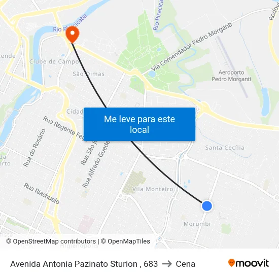 Avenida Antonia Pazinato Sturion , 683 to Cena map