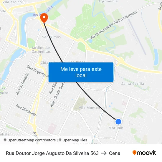 Rua Doutor Jorge Augusto Da Silveira 563 to Cena map