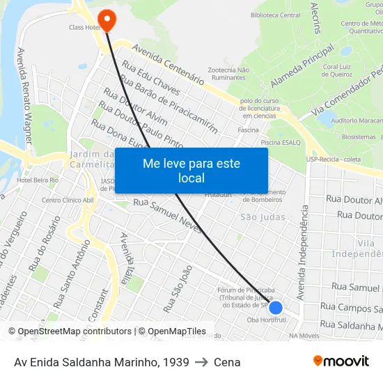 Av Enida Saldanha Marinho, 1939 to Cena map