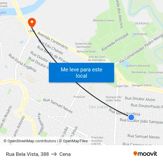 Rua Bela Vista, 388 to Cena map