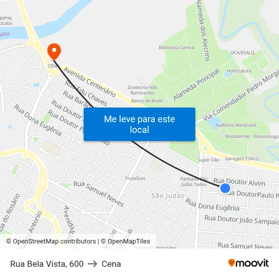 Rua Bela Vista, 600 to Cena map
