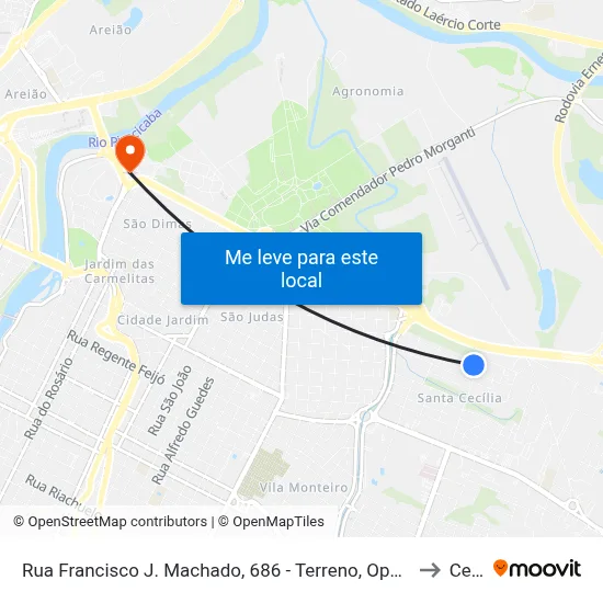 Rua Francisco J. Machado, 686 - Terreno, Oposto Nº 686 to Cena map