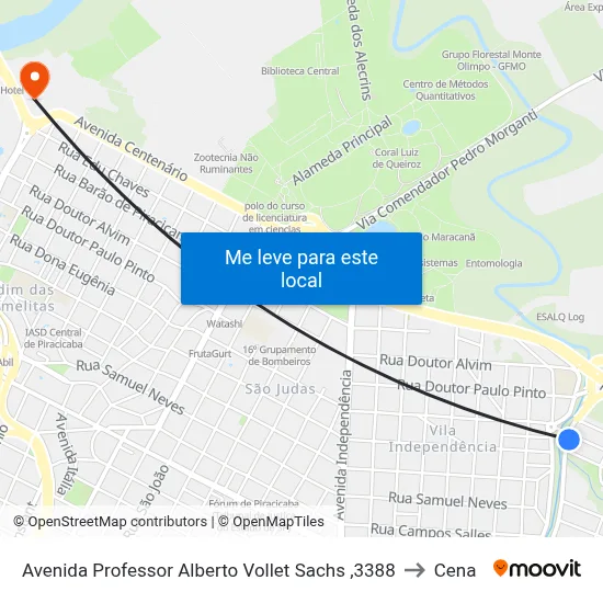 Avenida Professor Alberto Vollet Sachs ,3388 to Cena map
