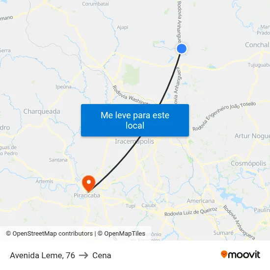 Avenida Leme, 76 to Cena map