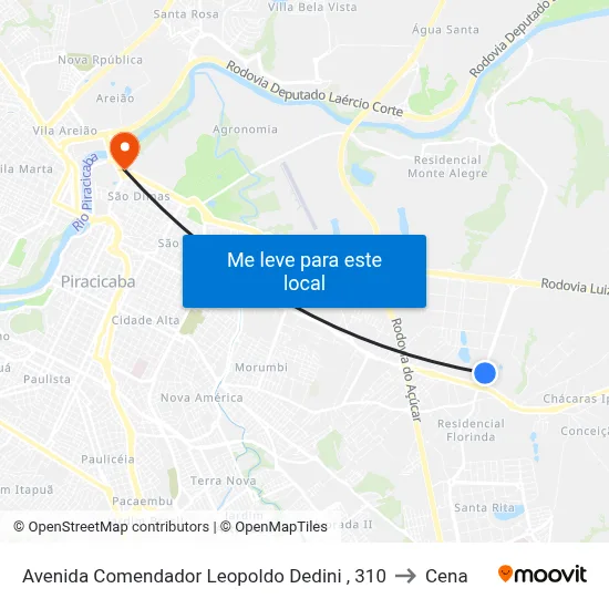 Avenida Comendador Leopoldo Dedini , 310 to Cena map