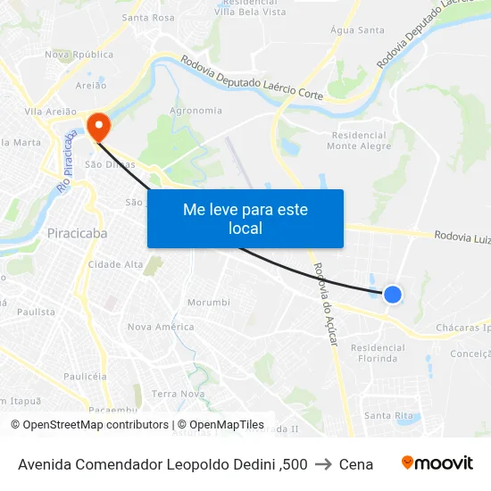 Avenida Comendador Leopoldo Dedini ,500 to Cena map