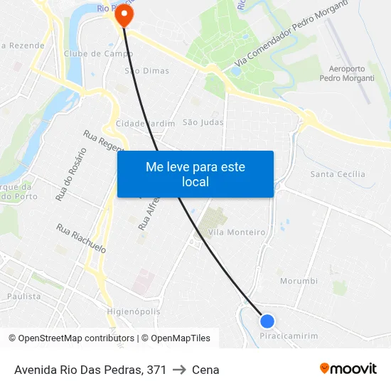 Avenida Rio Das Pedras, 371 to Cena map